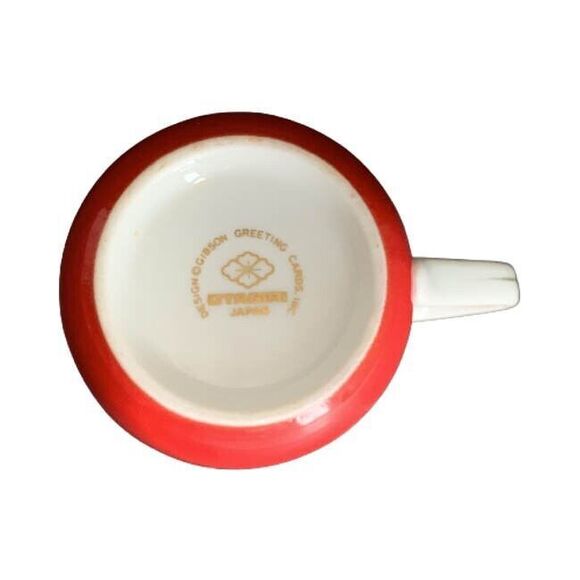 Otagiri Tea Cup Red Porcelain Gold Metallic Christmas Coffee Mug - Made in Japan - Picture 4 of 5